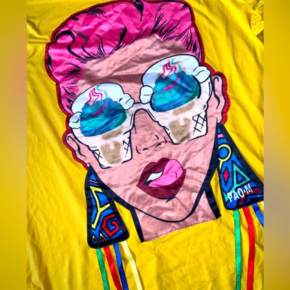 FACE PRINT T-SHIRT DRESS  fit Size Medium-3X - Picture 10 of 12